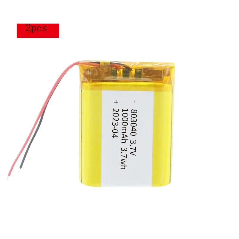 3.7V 1000mAh 803040 Akumulator litowo-polimerowy do zestawu słuchawkowego Bluetooth MP5 z kamerą i nawigacją GPS: Black