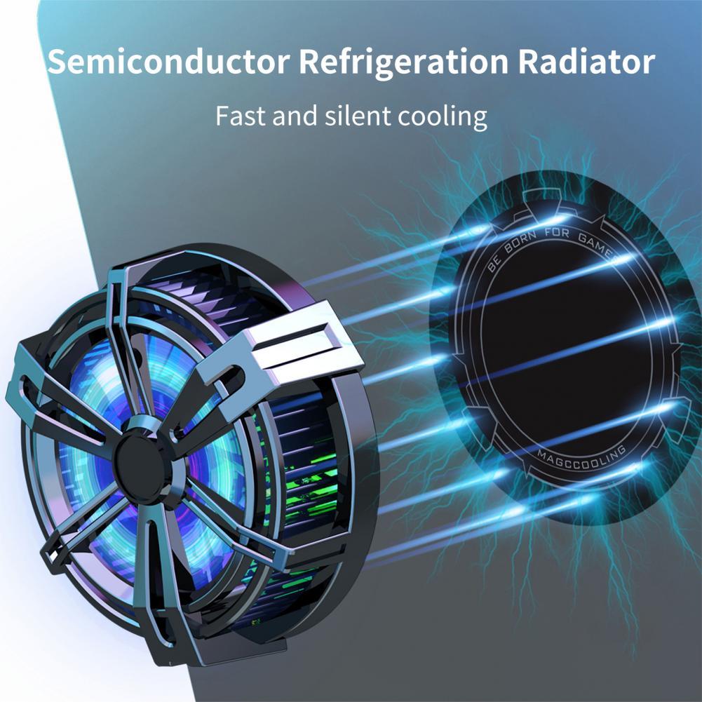 X12 Telefoon Koelventilator Quick Cooling Mute Rgb Koel Licht Magnetische Halfgeleider Veel Compatibele Game Cooler Radiator Voor Smartp
