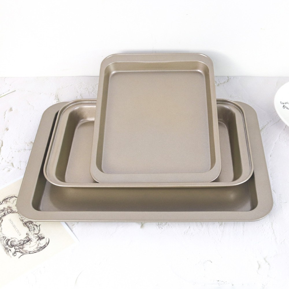 Suorakaiteen muotoinen uunipannu tarttumaton vuoka kakkuvuoka uuni paahdettu musta vaalea uunipannu tee itse monikäyttöinen pizzan uunipelti: E 28.4 x 17.8 x 2.6cm