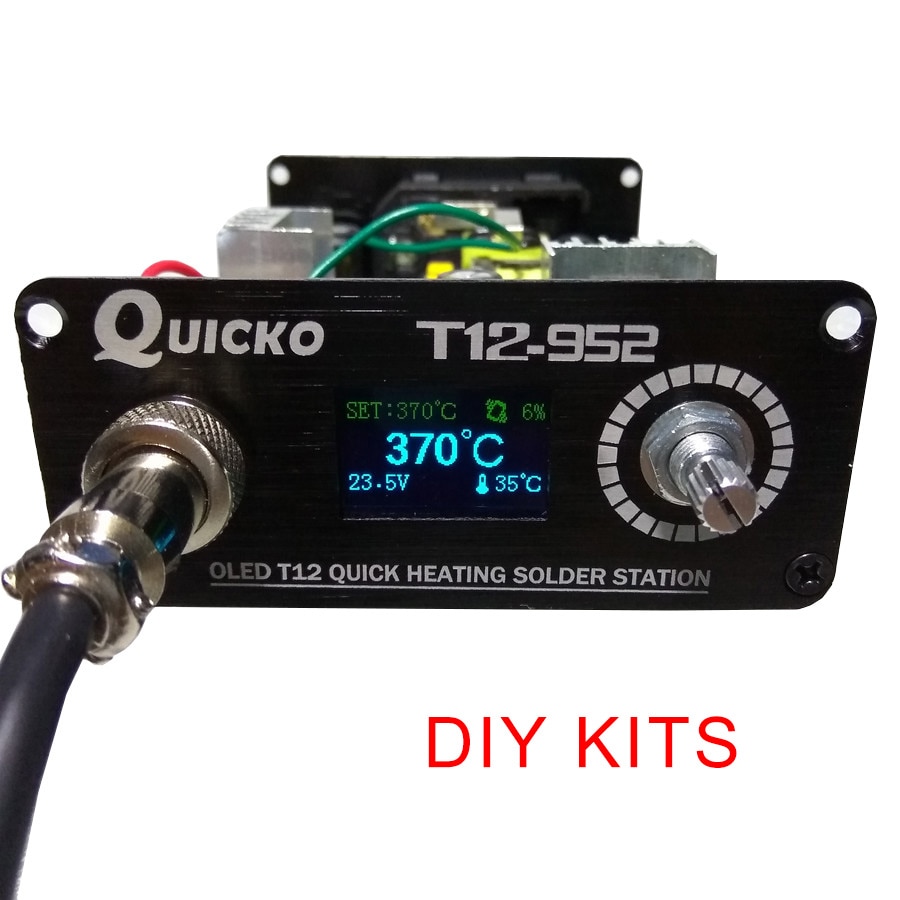 QUICKO T12 STC-OLED Station de soudage fer bricolage pièces kits T12-952 régulateur de température numérique fer à souder avec boîtier en métal