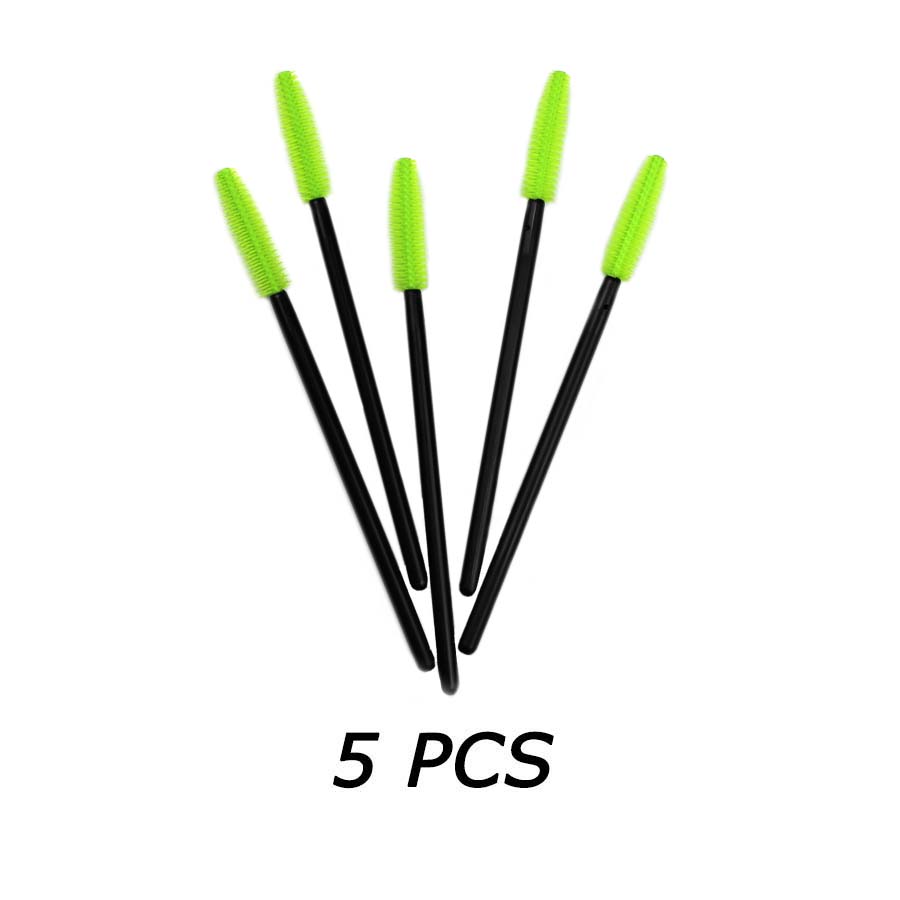 25 Pcs Silikon Pinsel Einweg Wimpern Werkzeug Kamm Mascara Zauberstäbe Make-Up Pinsel Individuelle Applikator Kit für Auge Applikator: 5 pcs green