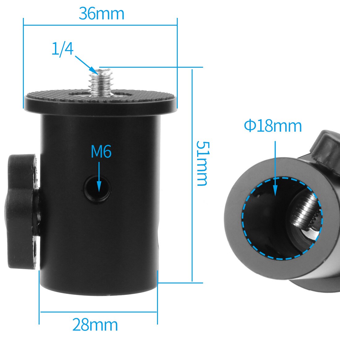 Tripod Light Stand Flat Head Converter to 1/4" 3/8" Screw Mount Adapter 16mm for Flash LED Monitor DSLR Photography Accessories: 18mm Knob Type G
