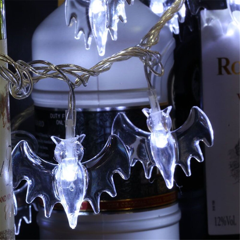 10/20/30 LED Purple Bat String Lights Solar Powered Halloween Bats String Lights for Outdoor Halloween Christmas Party Decor: White / 5M 20leds Solar