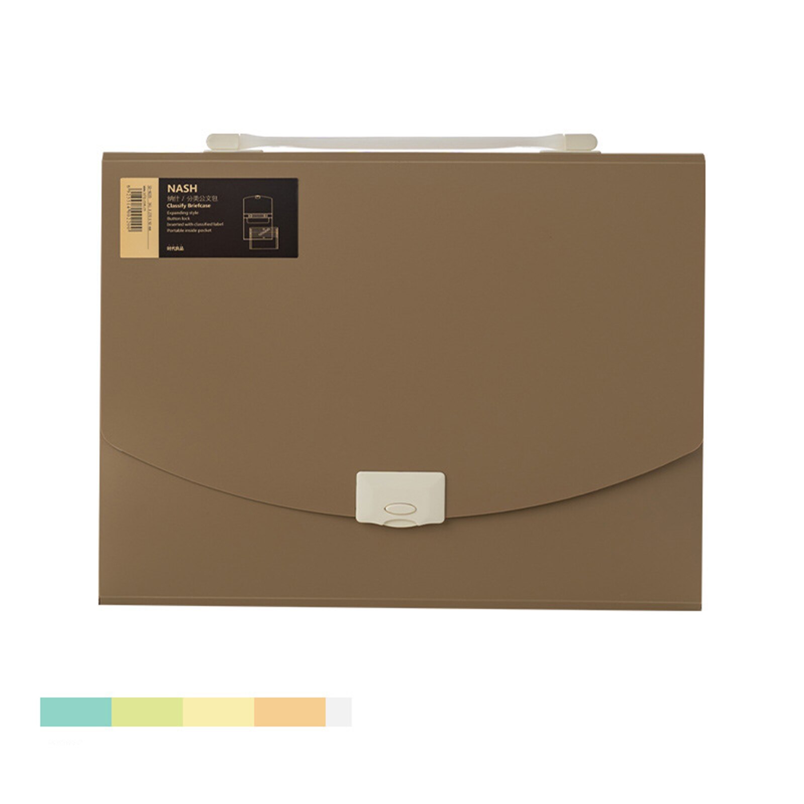 Portable Classification File Organ Bag 6 Compartment Waterproof Document Storage Briefcase Office Desktop Storage Supplies: A2  Khaki 