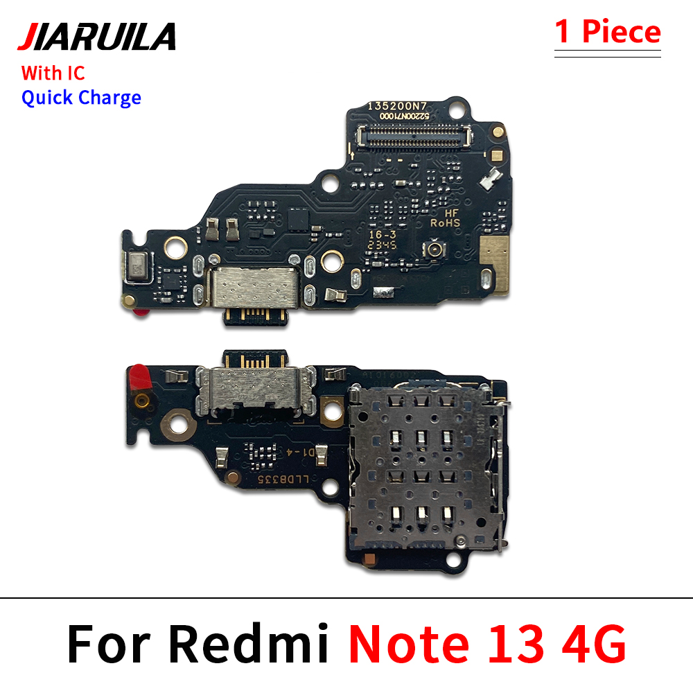 USB Charger Charging Port Dock Connector Microphone Flex Cable For Xiaomi Redmi 12C Note 12 4G 13 Pro Plus 5G 12s Fast charging: dark blue