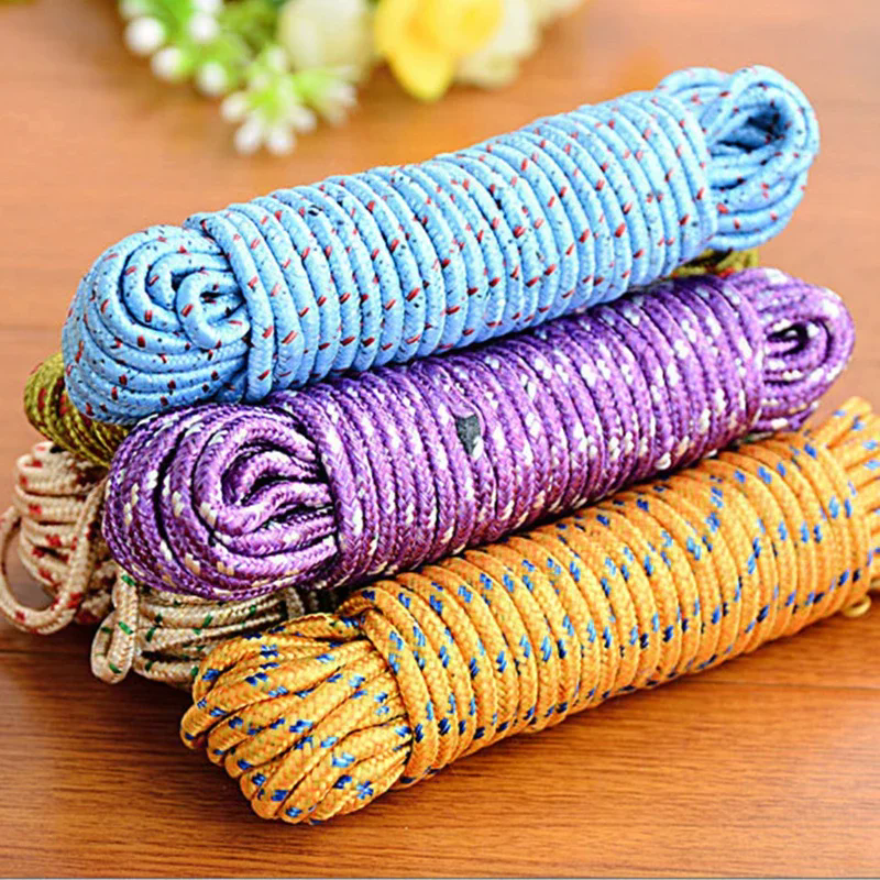 10 Meters Clothesline Drying Rope Outdoor Windproof Non-slip Thick Indoor And Outdoor Non-drilling Cold Clothes Rope