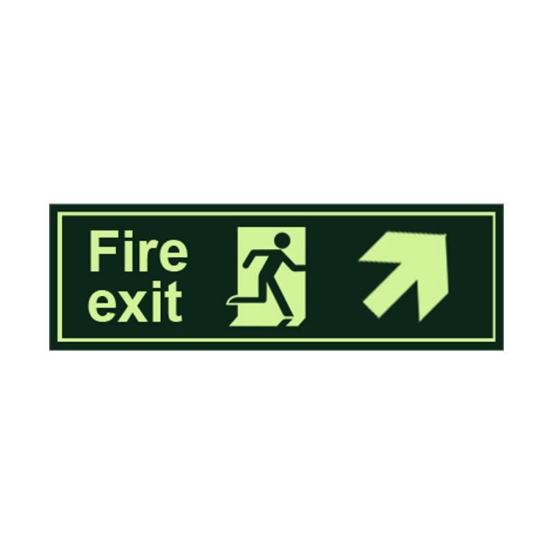 Fire Safety Exit Sign Warning Guidance Signage Luminous Glow In Dark Sticker For Stairway Hallway Hotel Basement Night Vision: 08
