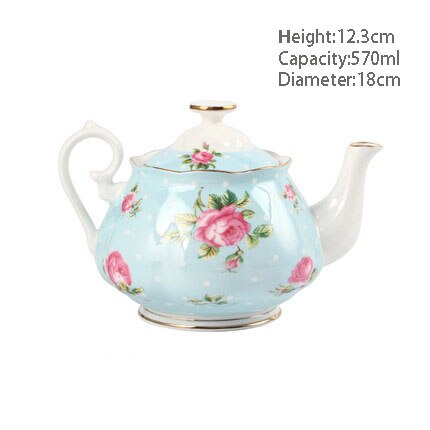 Ceramic Household Teapot European Coffee Pot Kung Fu Ceramic Office Personal Teapot With Flower Pattern Portable Afternoon Tea: C