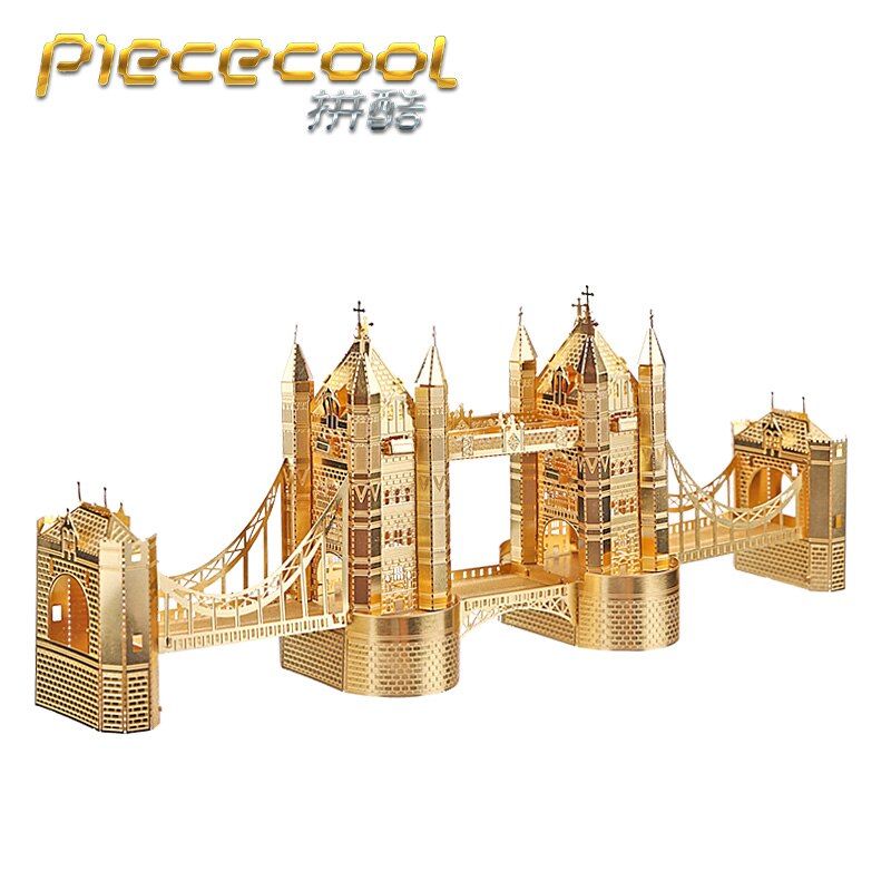 MMZ MODEL PIECECOOL 3D Metal pezzle the world Famous Buildings London Eye Saint Basil's Cathedral Assembly Model Jigsaw toys: Yellow