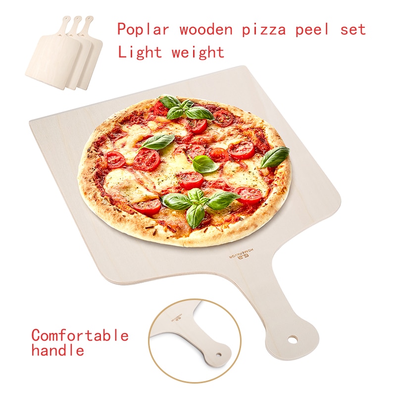 Pizza skræl træ skærebræt brugerdefinerede pizza skovl wienerbrød bagning padle køkken bbq værktøjer