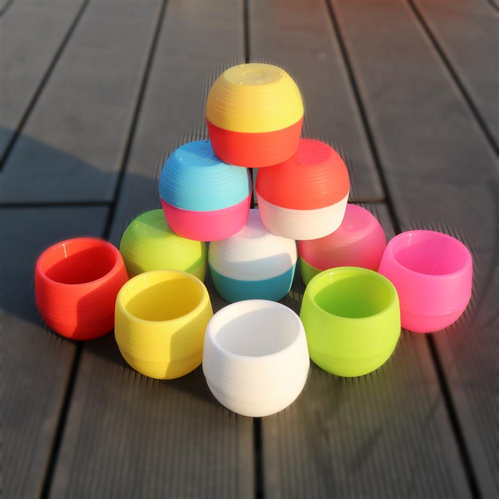 Mini Colorful Round Plastic Flower Pots Planter Home Office Desktop Garden Decoration Desktop Flower Pots