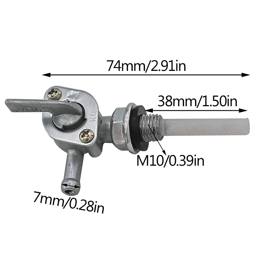 10mm Metal Motorcycle Fuel Tank Tap Switch Generator Pit Dirt Bike ATV Quad Fuel Petrol Tank Tap Petcock Switches Thread