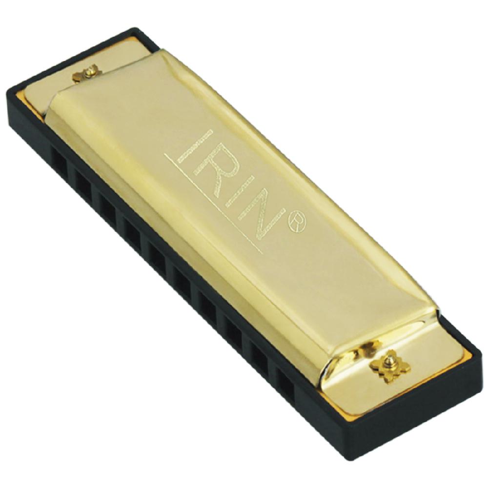 IRIN 20 Tone 10 Holes C Key Diatonic Harmonica Blues Jazz Rock Folk Music Musical Instrument: Gold