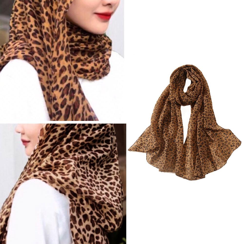Mode Luipaard Gedrukt Sjaal Voor Vrouwen Lange Brede Chiffon Sjaals Moslim Kostuums Accessoires Lente Zomer Dame Hijab Wraps