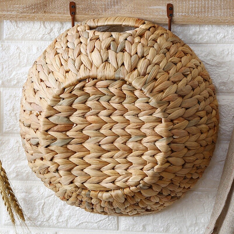 Cesta de almacenamiento de fruta con disco tejido de paja Natural, bandeja para snacks, semillas de melón, mesa, canasta de frutas, bandeja de almacenamiento de escritorio