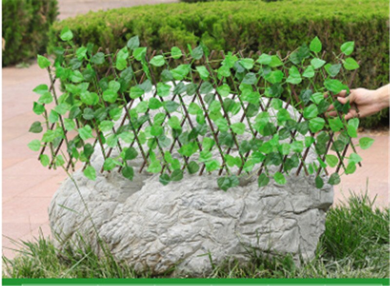 Artificial Garden Plant Fence Retractable Expanding Trellis Fence Outdoor Garden Fence Screen