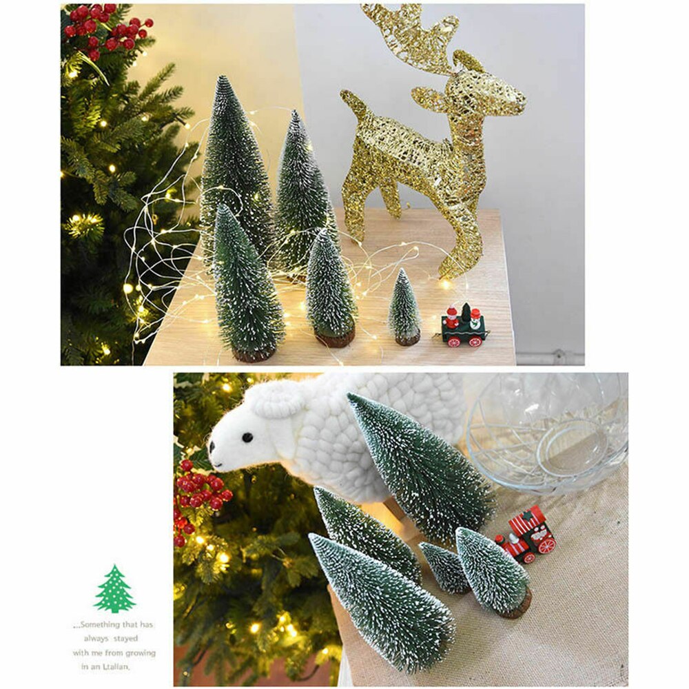 5 stk jul sne mini træ festival fest ornament dekoration miniature