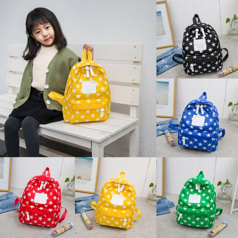 Smålåve skoleveske nylon stjerneprint mini ryggsekk søt baby skulderveske