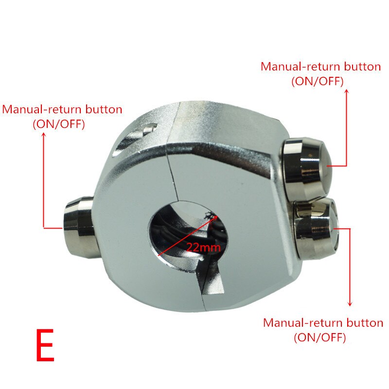 25mm 22mm Aluminium CNC Motorrad-Lenker Montieren Scheinwerfer Nebel Licht Horn Bremse AUF/aus Anfang Tözehn 3 Geschmack Schalter: Silber-(E)