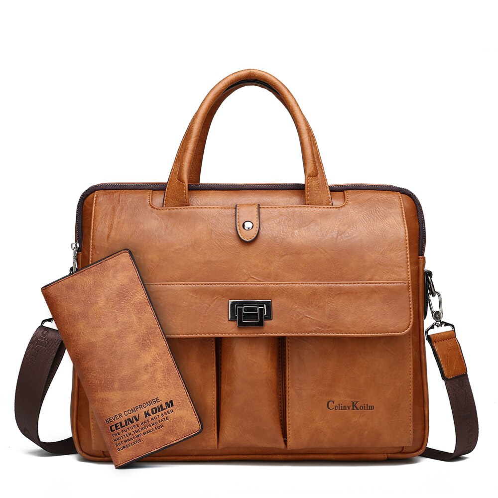Celinv koilm mand dokumentmappe stor størrelse laptop tasker forretningsrejser håndtaske kontor forretning mandlige taske til  a4 filer tote taske: Ck6681-4-8888- orange