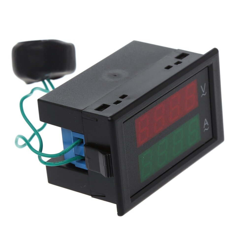 AC 80-300V 100A Digital Current Ammeter Voltmeter Dual LED Display Volt Amp Gauge Current Meters Tester Tools