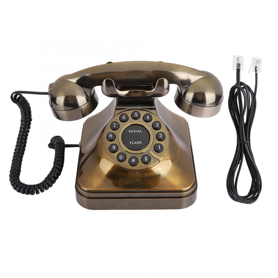 WX-3011 # Antiek Brons Telefoon Vintage Vaste Telefoon Desktop Caller Home Office