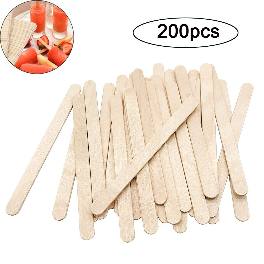Ice Cube Tray 200 Pcs Craft Sticks Ice Cream Sticks Natural Wood Popsicle Craft Sticks Kitchen Tools формы для выпекания