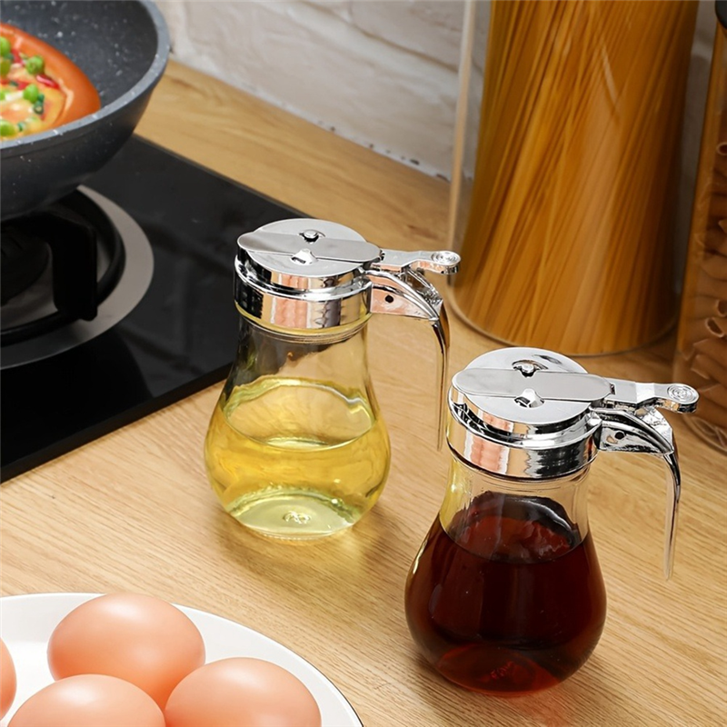 Trend-Glazen Siroop Dispenser, Geen Druppelen Voor Esdoorn Siroop Fles, Honing Dispenser, Vaatwasmachinebestendige Glazen Container