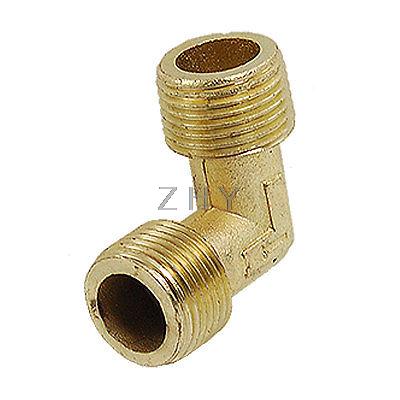 Air Compressor Fittings Brass 16.5mm Male to Male Thread Elbow Coupler