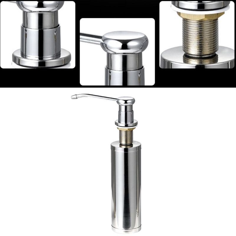 Dispensador de jabón líquido de acero inoxidable, bote, fregadero de cocina, caja de jabón para baño,