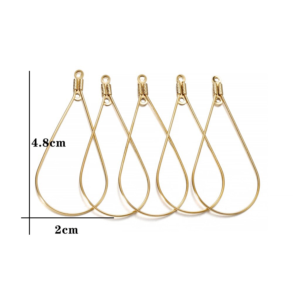 10/20 stuks roestvrijstalen oorbellen geometrische vorm hangers connector bevindingen sluitingen haken voor doe-het-zelf sieraden maken accessoires: Zilver