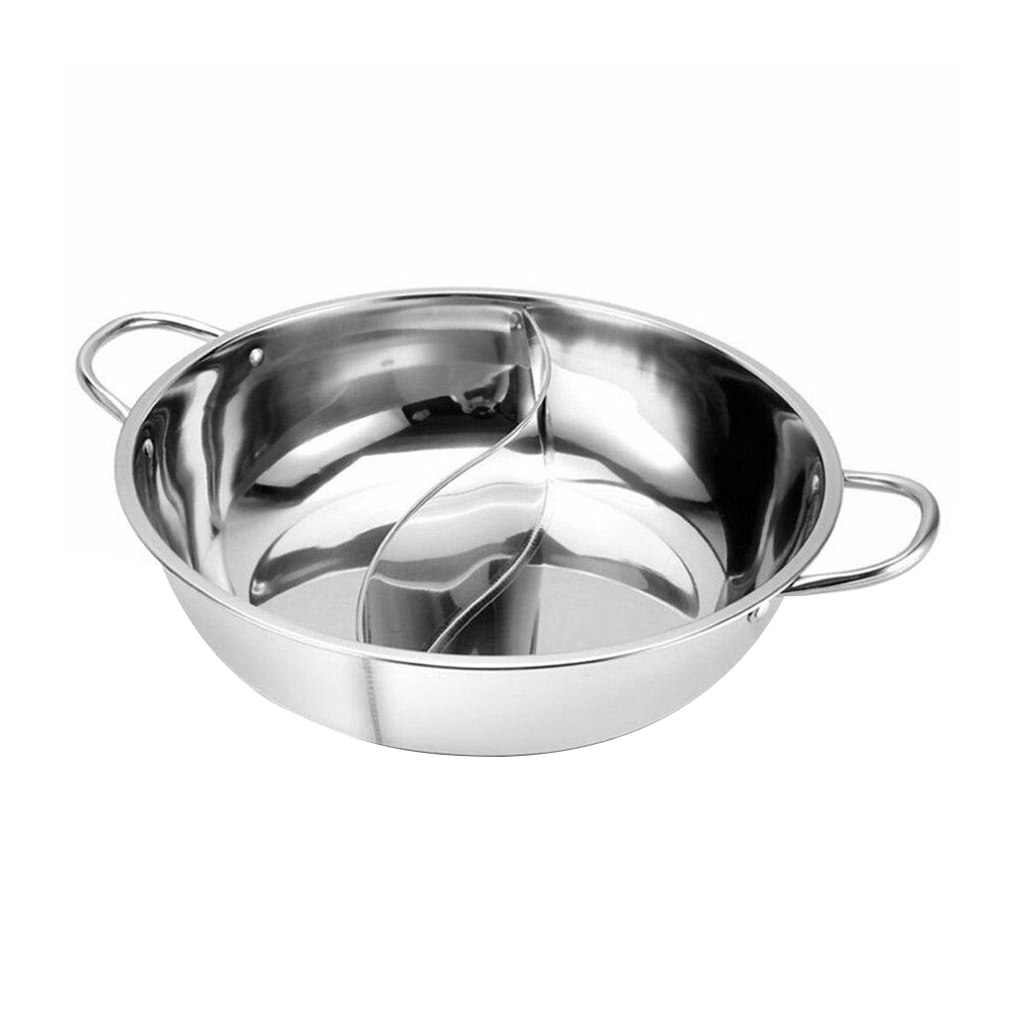 Olla de acero inoxidable de 36cm, cocina de Fondue, utensilios de cocina de dos sabores, accesorios de cocina de dos orejas: 30cm