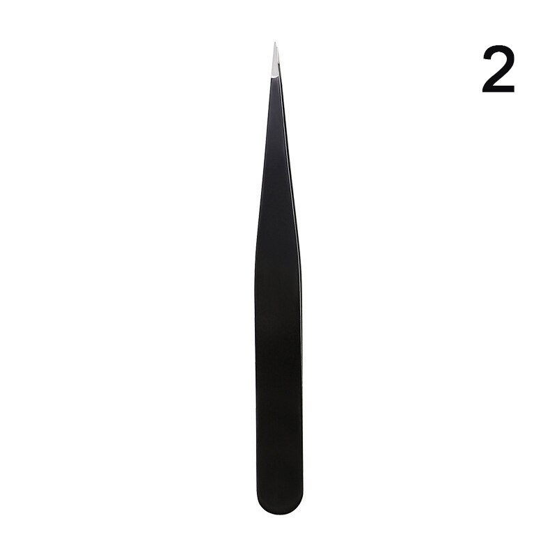 Pinzas negras para cejas, pinzas de acero inoxidable, pinzas para el pelo, recortador de cejas, herramientas de belleza, 1 Uds.: A2