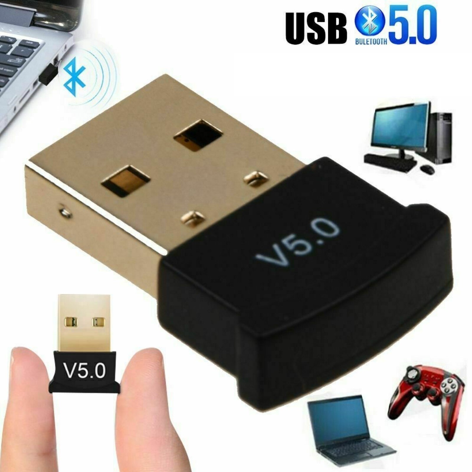 Bluetooth 5.0 Transmisor Y Receptor De Audio Sonido Música Cable Jack 3.5Mm Usb: Default Title