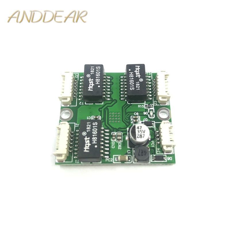 38*34 Mini mini debole box di cablaggio di rete scatola di 5 V 12 V 3/4 porta 3 vie 10/ 100 Mbps built-in switch di rete modulo switch di rete
