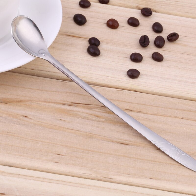 Cuchara para té Latte postre VJR de acero inoxidable con mango largo de 4 piezas 18,5*2,6 cm cucharas