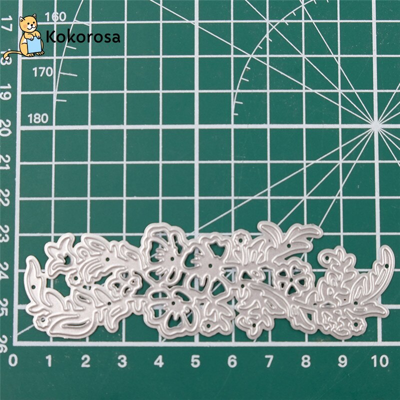 Kokorosa Flower Border Metal Cutting Dies Floral Branch Frame DIY Scrapbooking for Card Making Embossing Stencil