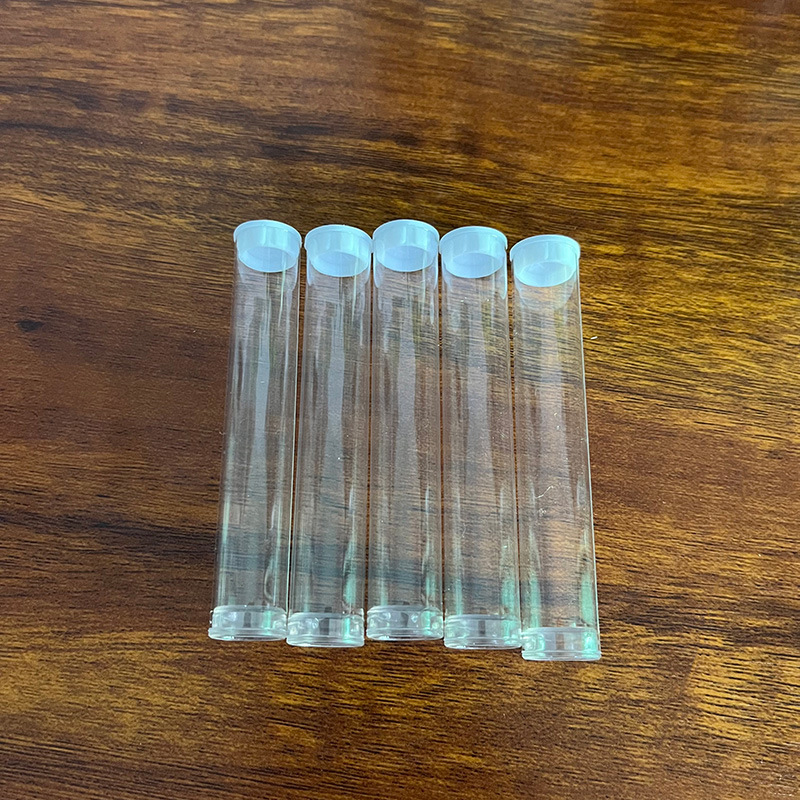 500 stuks bewaarflessen verpakkingsbuis, zeer transparante cilindrische plastic buis, pc pvc  pp 12mm*75mm