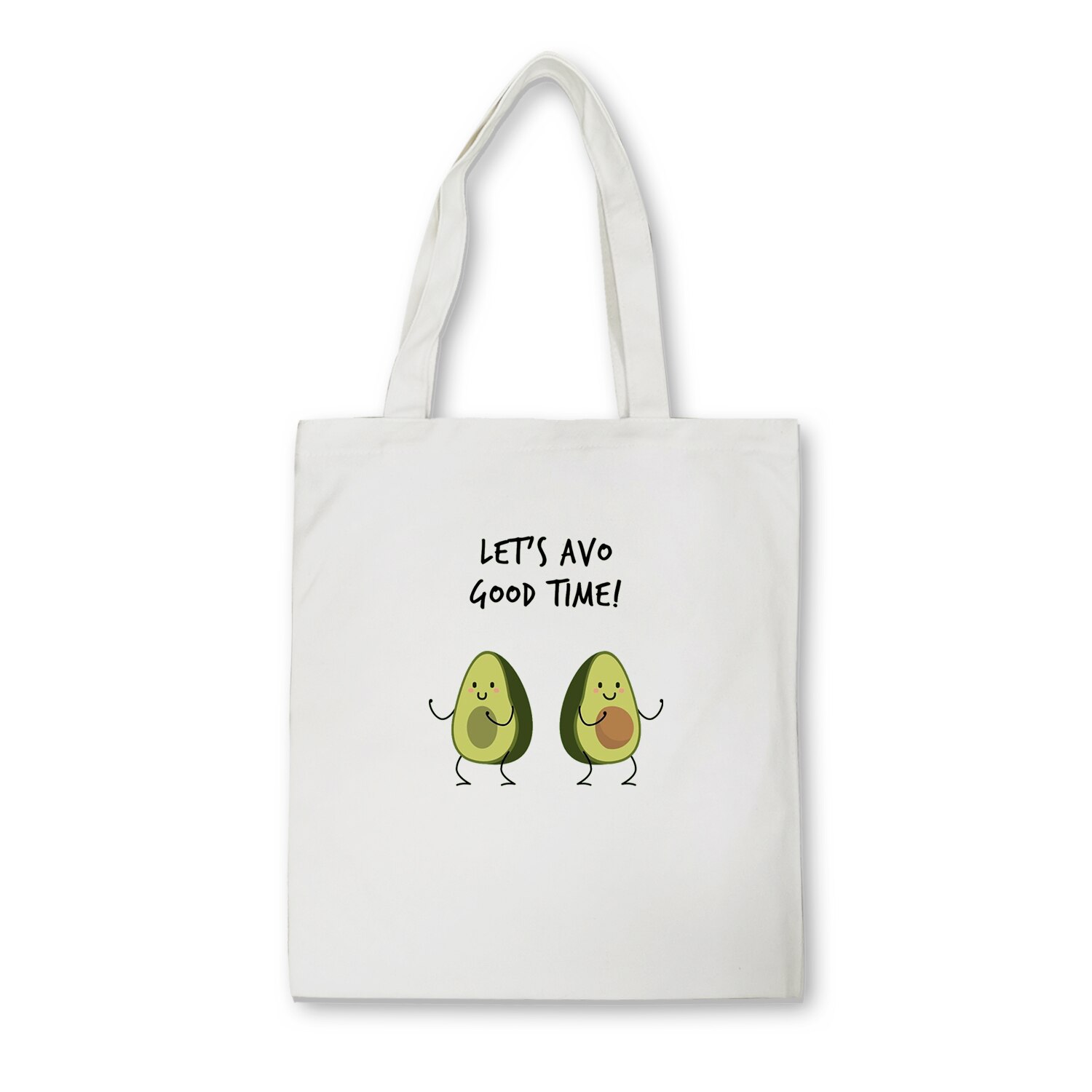 Nette Avocado Drucken Mehrweg Einkaufstasche Frauen Leinwand Tote Taschen Druck Eco Tasche Cartoon Bolsa De Compras Shopper Schulter Taschen: E76WHITE