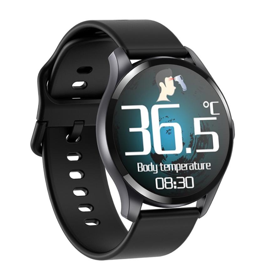 T88 310mah pulseira inteligente monitor de temperatura do corpo círculo tela freqüência cardíaca pressão arterial esportes correndo à prova dwaterproof água relógio