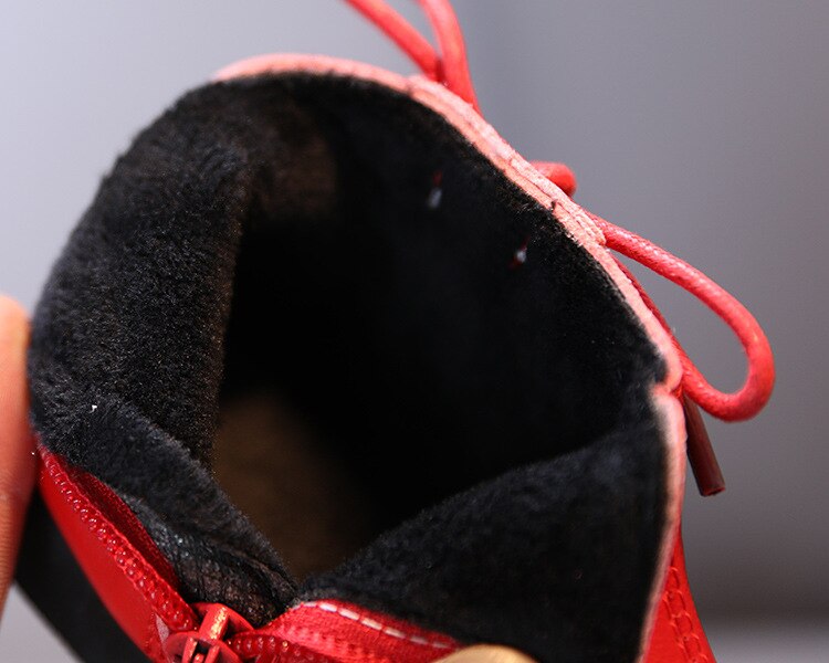 Winter Baby Meisjes Rode Laarzen Mode Pu Leer Peuter Meisjes Zwarte Enkellaarsjes Winter Schoenen