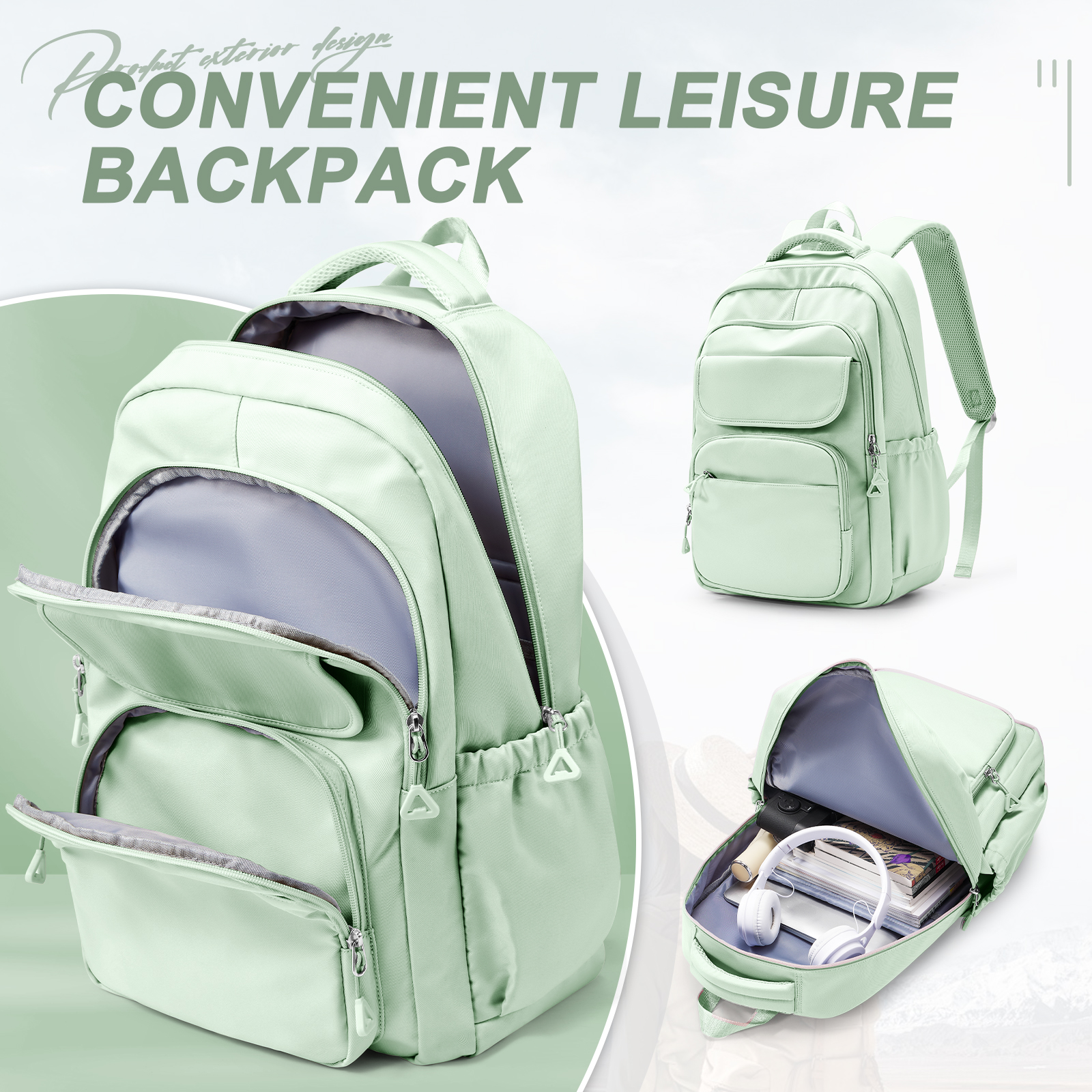 Hochschule Schule Laptop Rucksack, Teenager Mädchen reisen Rucksack freundlicher lässig Tages Rucksack, wasserdichte Mittels chul Tasche Jungen Mädchen: Grün