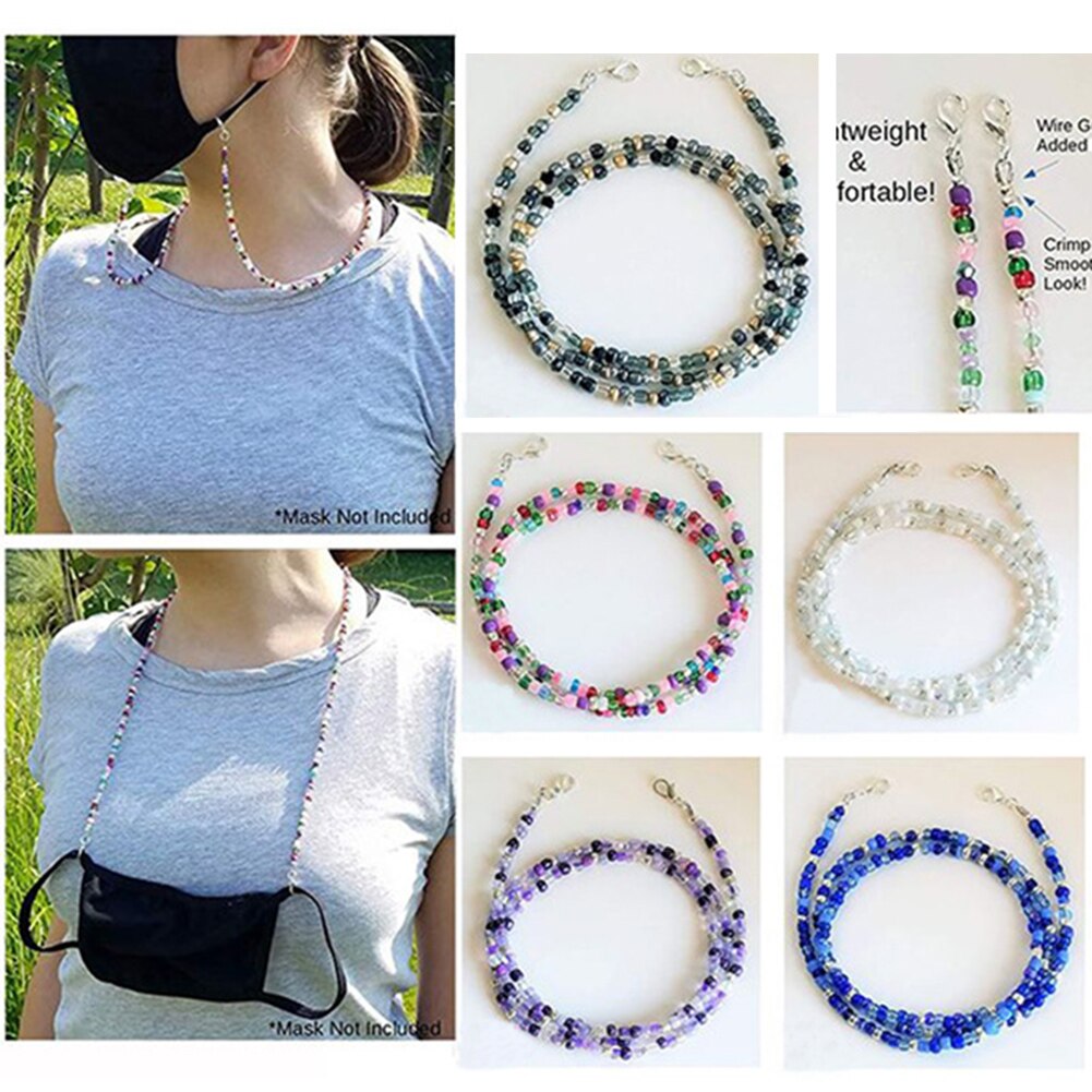 Cadena Bohemia para mascarilla para mujer, cadenas para máscara, joyería Bohemia, Gargantilla con letras, Collares coloridos
