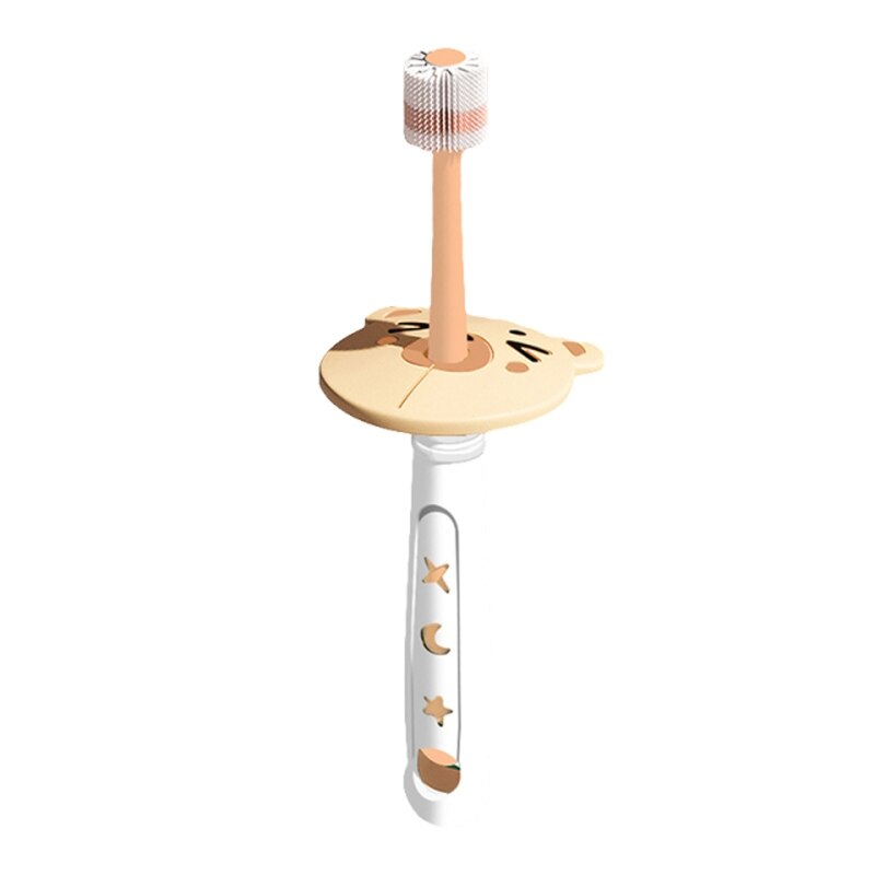 Baby 360-degree Free Rotation Toothbrush Child Safety Soft-bristled Toothbrushes 87HD: Orange