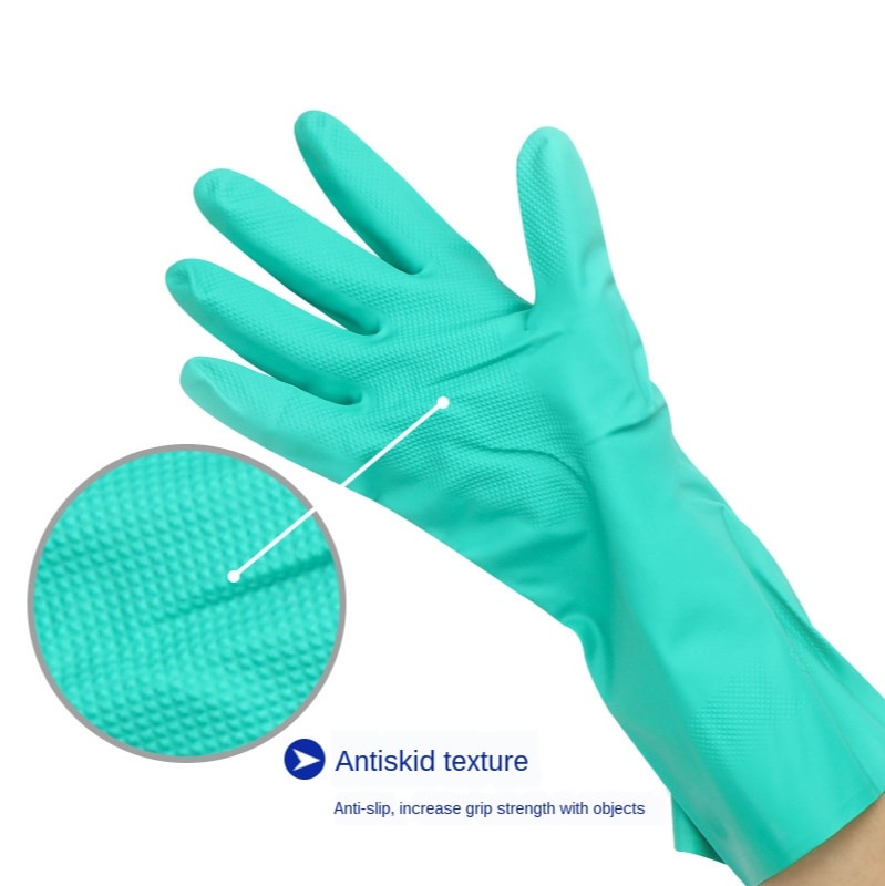 Ispessito di Protezione Guanti di Nitrile anti Allergia per il Lavoro di Lavaggio di uso domestico Processo di Uso Cucina per Lavare I Piatti