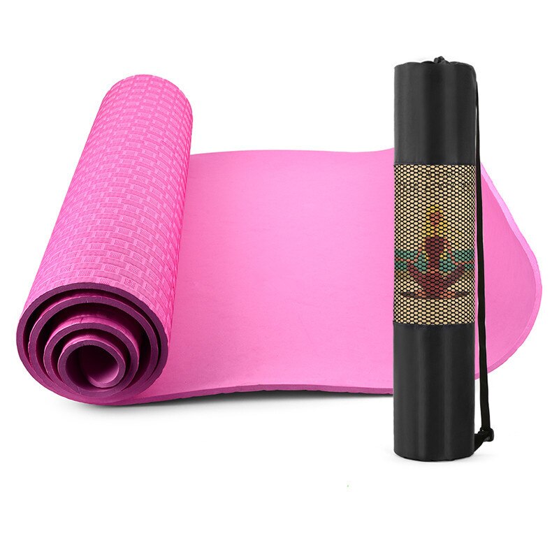 7mm eva yogamatta bärbar utomhusträningsmatta halkfri gym sport fitnessdyna för nybörjare: Rosa