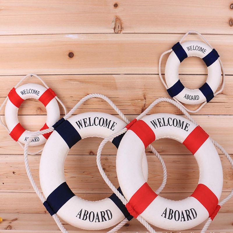 1 ud. Estilo marinero Lifebuoy, náutica a bordo, señal de decoración del hogar, anillo decorativo de vida, Bar, decoración del hogar, 3 tamaños
