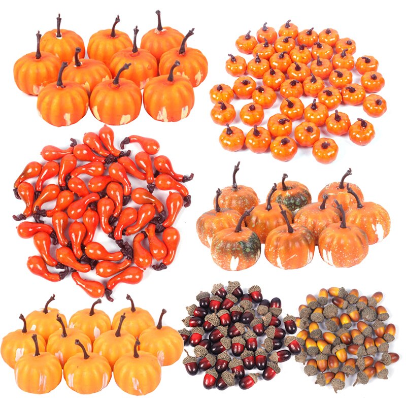 Halloween Mini Kunstmatige Pompoen Dennenappels Simulatie Groente Fruit Thanksgiving Feestartikelen Oogst Home Decoratie
