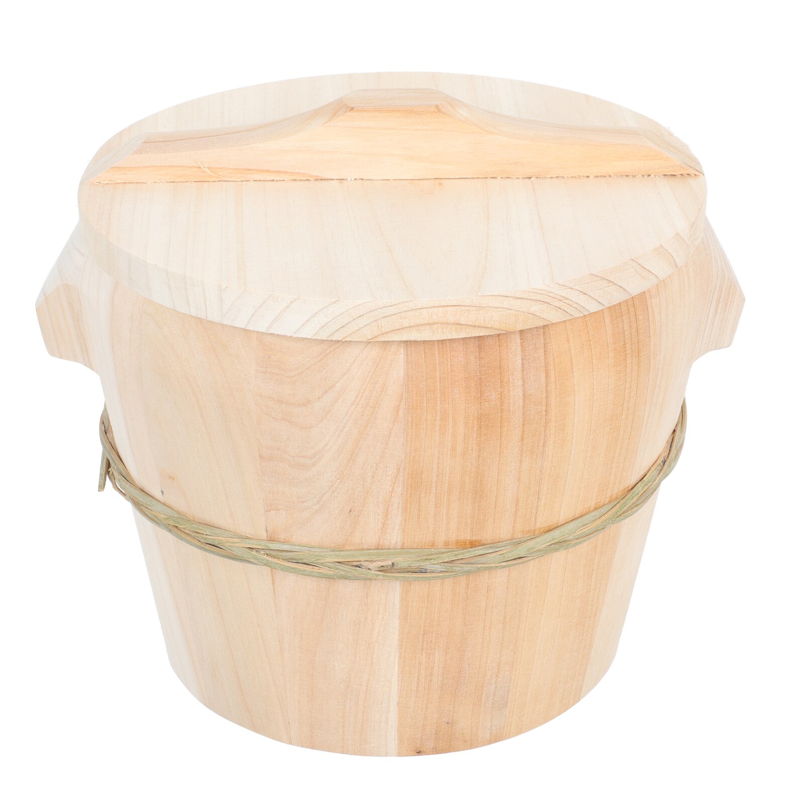 Cuiseur à vapeur de riz domestique avec couvercle, seau en bois naturel, 1 pièce