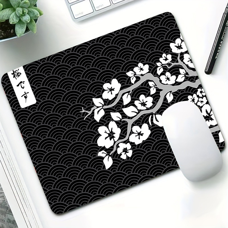 Tapis de souris Sakura rose, petits tapis de souris de jeu antidérapant, 22x18cm, Base en caoutchouc, tapis de bureau d'entreprise, pour tapis mignons